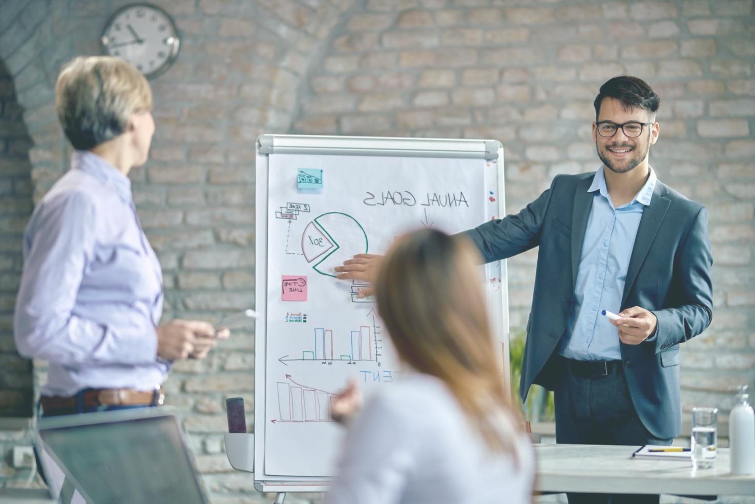Reunión de equipo analizando resultados financieros
